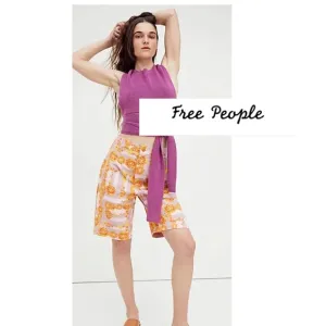NWOT Free People Size 10 Sun in My EyeLavender Fields Bermuda shorts High rise