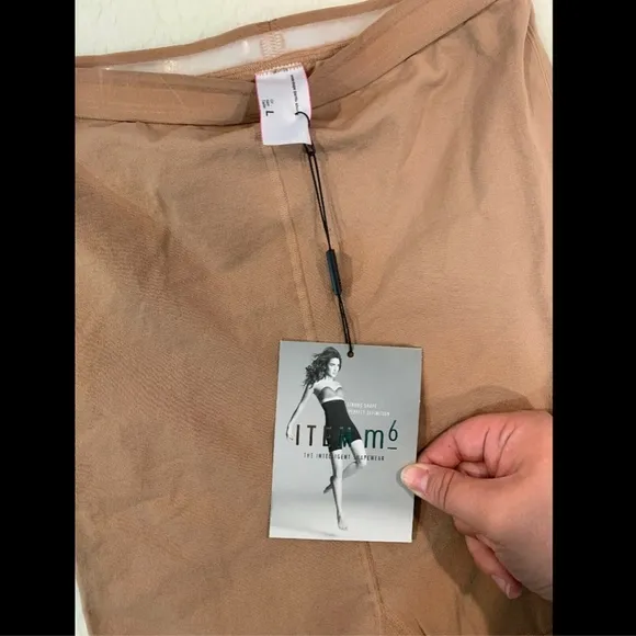 NWT $88 Item M6 High Waisted Shorty Shaping Shorts Carmel Nude [SZ‎ Large ]