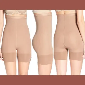 NWT $88 Item M6 High Waisted Shorty Shaping Shorts Carmel Nude [SZ‎ Large ]