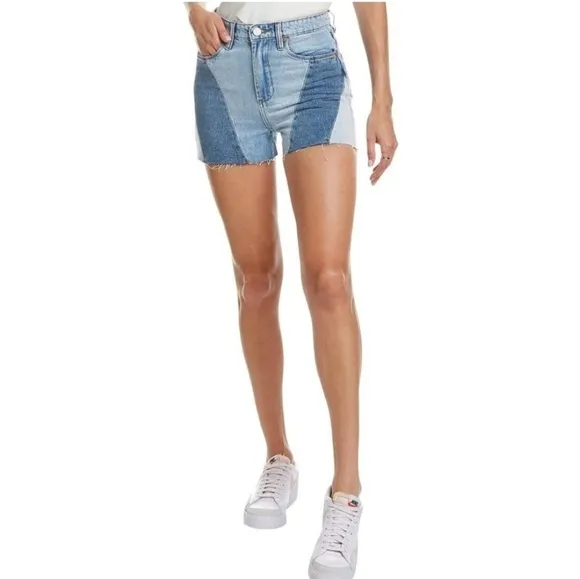 NWT Blank NYC The Reeve High Waisted Denim Shorts size 25 Light to Dark Blue