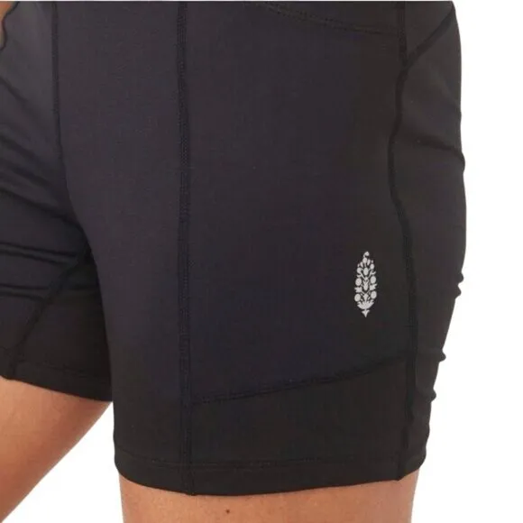 NWT Free People Black High Rise Compressive Athletic Shorts
