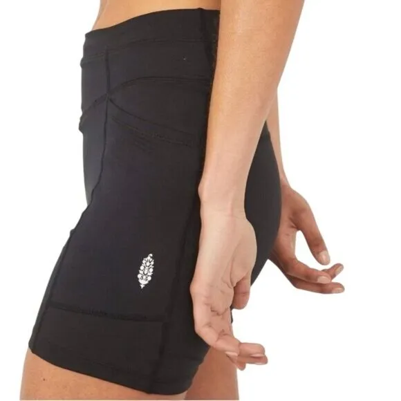 NWT Free People Black High Rise Compressive Athletic Shorts