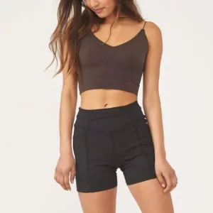NWT Free People Black High Rise Compressive Athletic Shorts