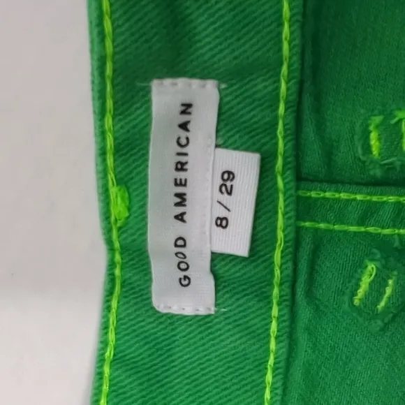 NWT good american 90's high waist green summer shorts
