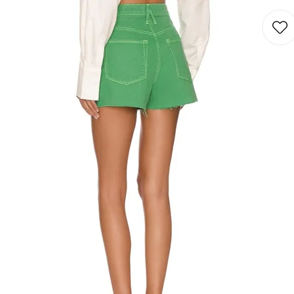 NWT good american 90's high waist green summer shorts
