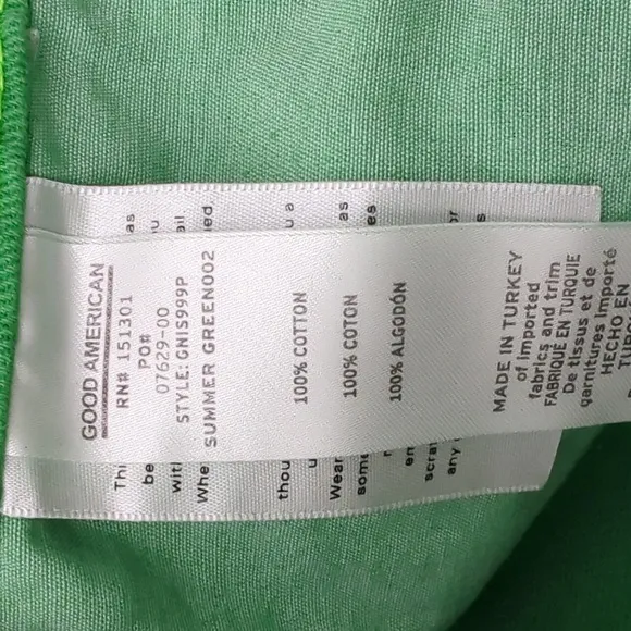 NWT good american 90's high waist green summer shorts