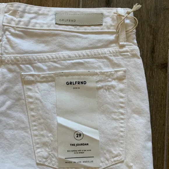 NWT GRLFRND High Waist White Distressed Shorts 29