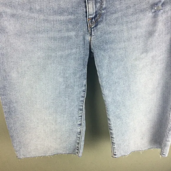 NWT Hudson Amelia Distressed Cutoff New Dawn Denim Mid-Rise Bermuda Shorts Sz 28