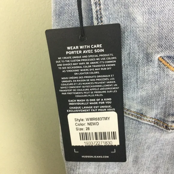 NWT Hudson Amelia Distressed Cutoff New Dawn Denim Mid-Rise Bermuda Shorts Sz 28