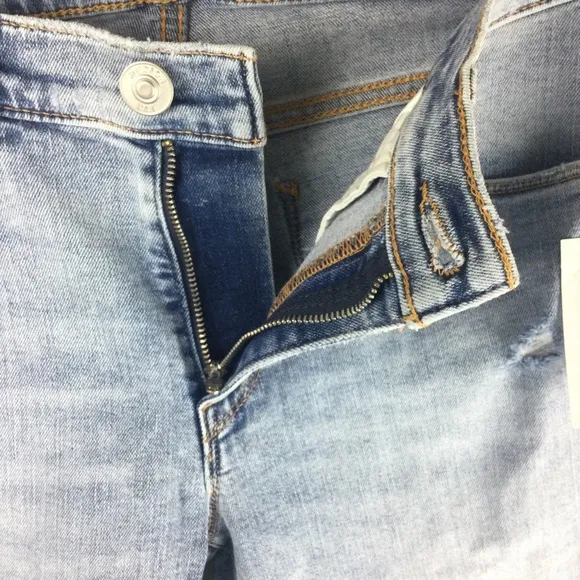NWT Hudson Amelia Distressed Cutoff New Dawn Denim Mid-Rise Bermuda Shorts Sz 28