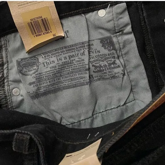NWT LEVI'S 501 Distressed 5 Pocket High Rise Black Shorts Size 31