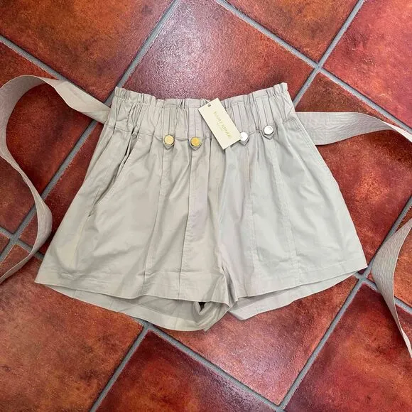 NWT Ramy Brook Sandstone Tie Belt Paperbag Zaydie Shorts Size 6