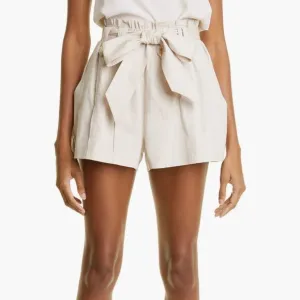 NWT Ramy Brook Sandstone Tie Belt Paperbag Zaydie Shorts Size 6