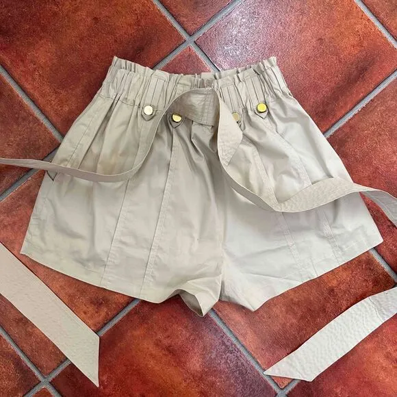 NWT Ramy Brook Sandstone Tie Belt Paperbag Zaydie Shorts Size 6