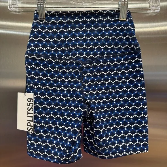 NWT Splits59 Airweight High Waisted Athletic Shorts Spandex Stretch Blue Shell​
