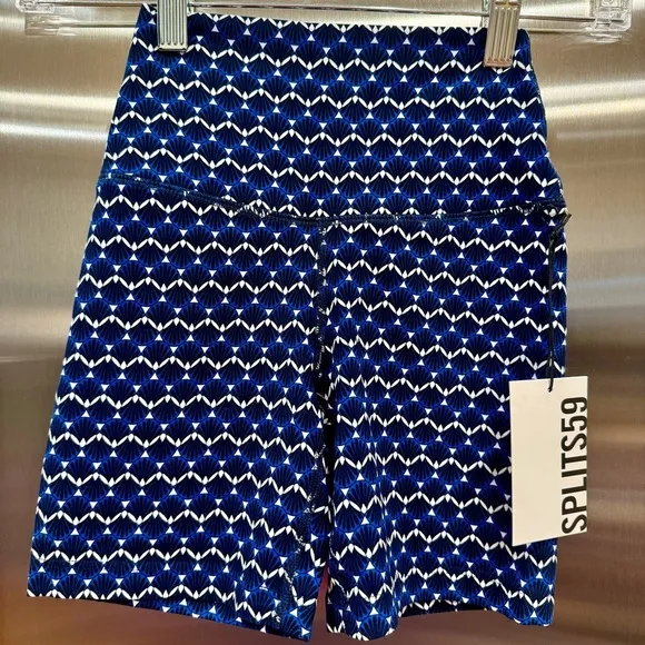 NWT Splits59 Airweight High Waisted Athletic Shorts Spandex Stretch Blue Shell​