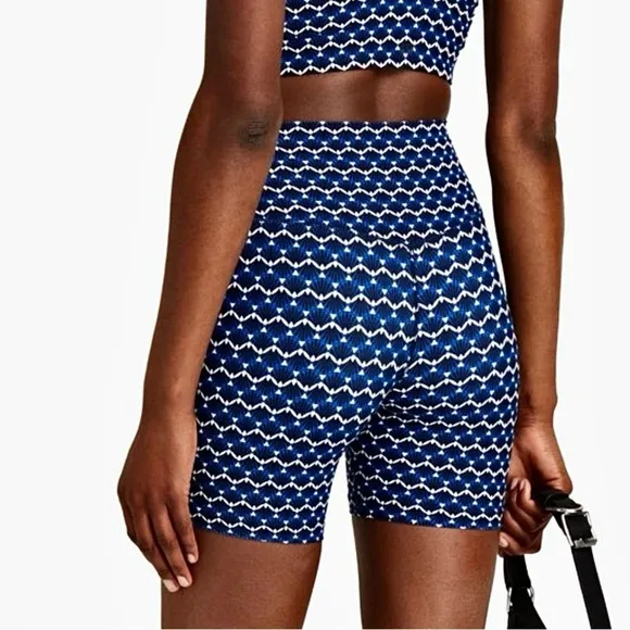 NWT Splits59 Airweight High Waisted Athletic Shorts Spandex Stretch Blue Shell​