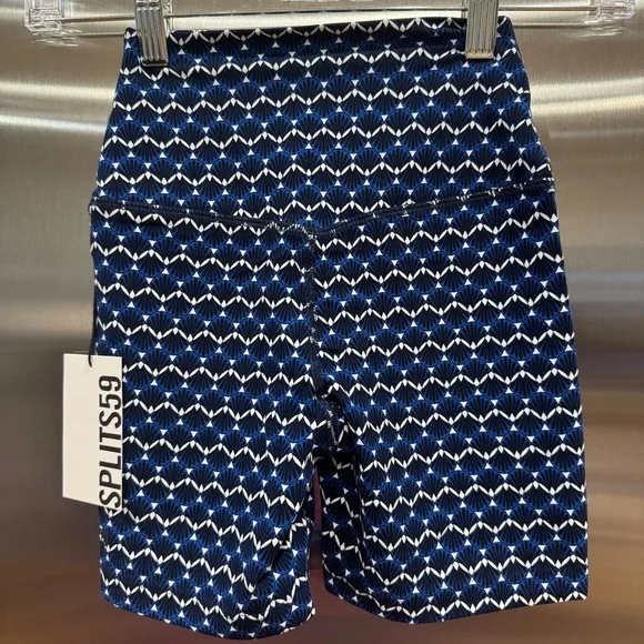 NWT Splits59 Airweight High Waisted Athletic Shorts Spandex Stretch Blue Shell​