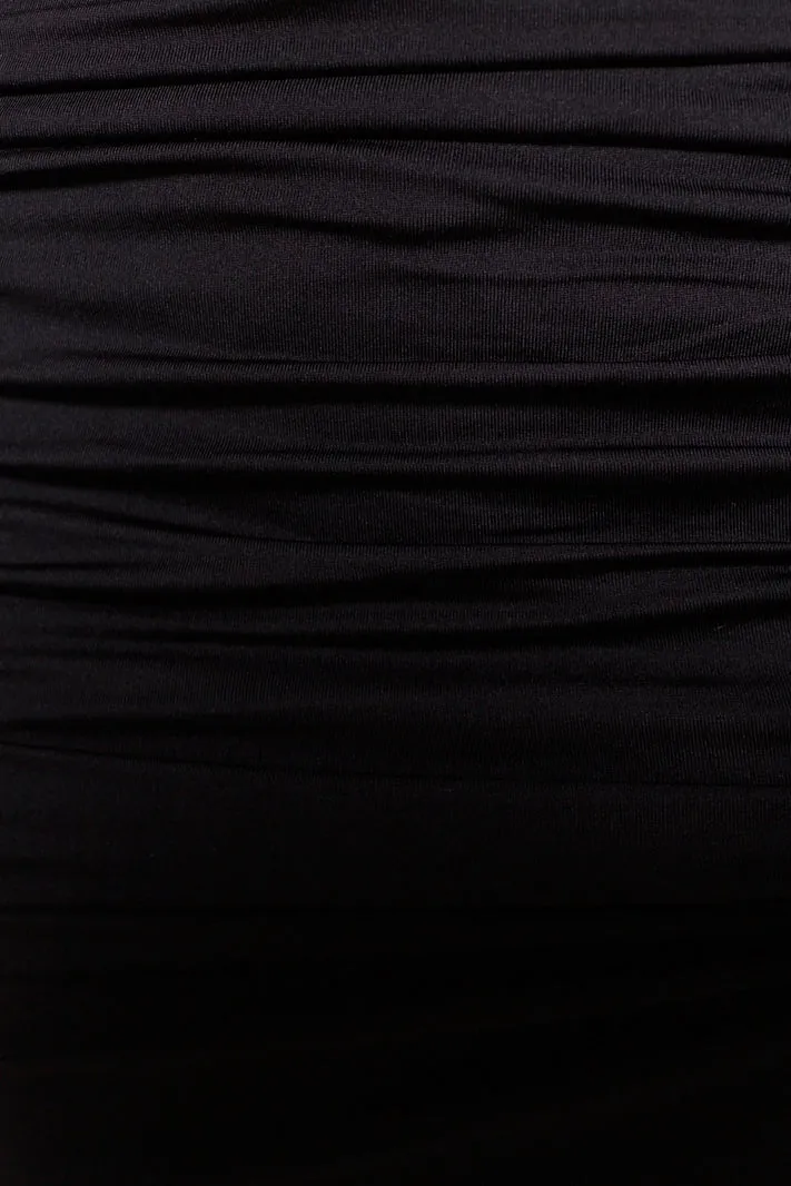 ODESSA RUCHED MINI SKIRT - Black