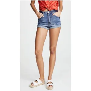 ONE TEASPOON- Harlets Mini Denim Shorts Two Tone Jeans