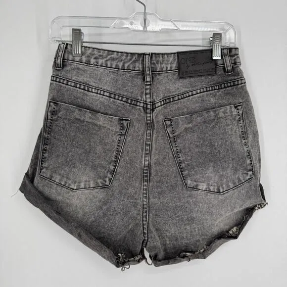 One teaspoon shorts womens 28 gray high waisted bandits festival summer relaxed