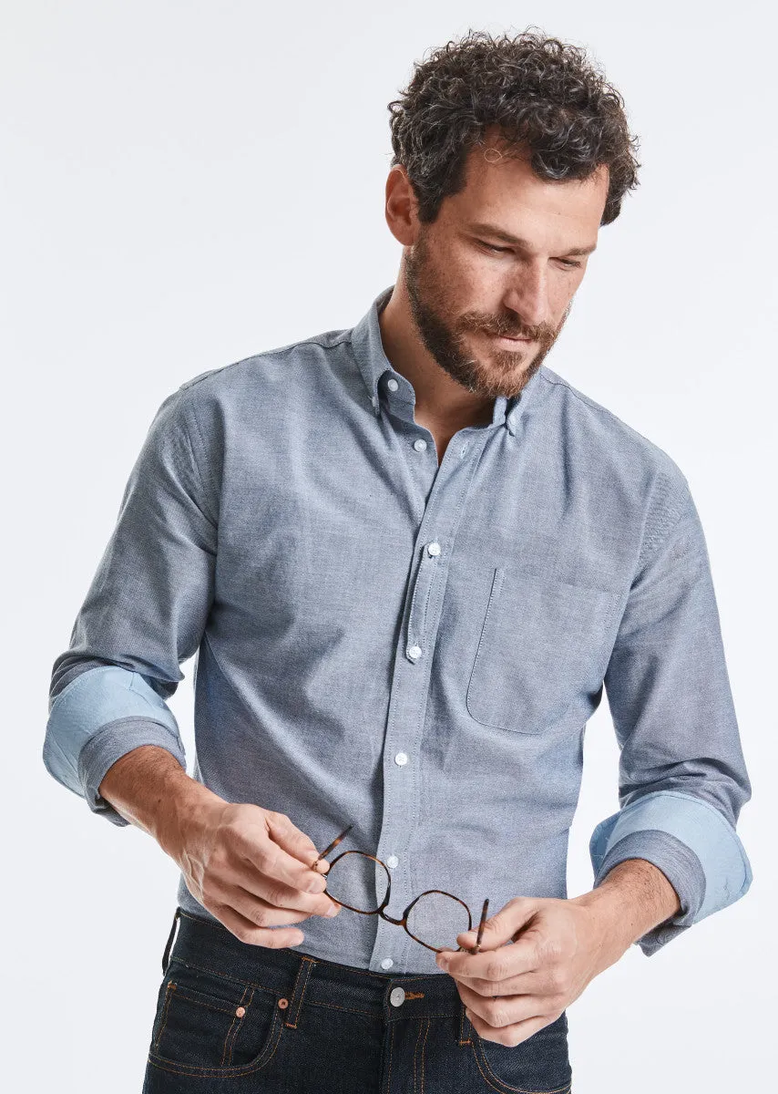 Organic Cotton Long Sleeve Oxford Shirt: Russell Collection