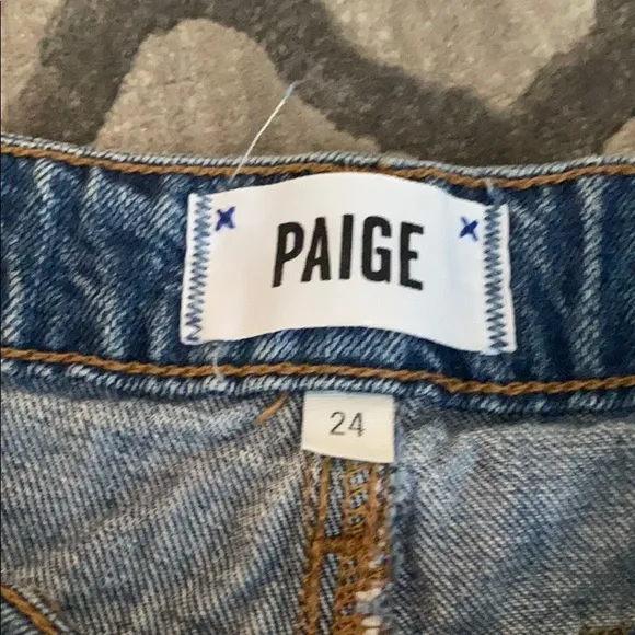 PAIGE DENIM High Waisted Denim Shorts