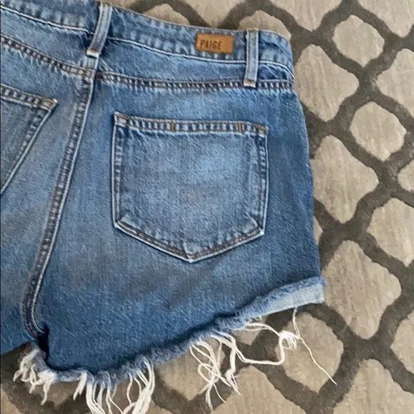 PAIGE DENIM High Waisted Denim Shorts