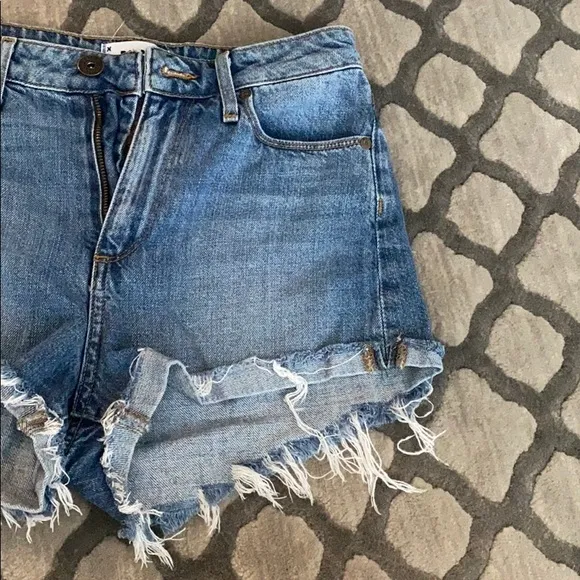 PAIGE DENIM High Waisted Denim Shorts