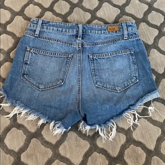 PAIGE DENIM High Waisted Denim Shorts