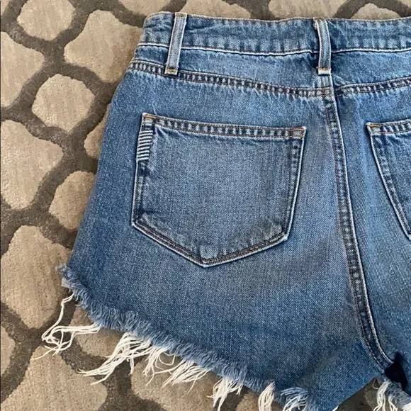 PAIGE DENIM High Waisted Denim Shorts