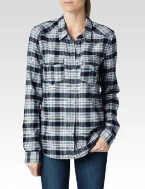 Paige Denim Mya Shirt | Misty Blue & Black Carlton Plaid | SALE
