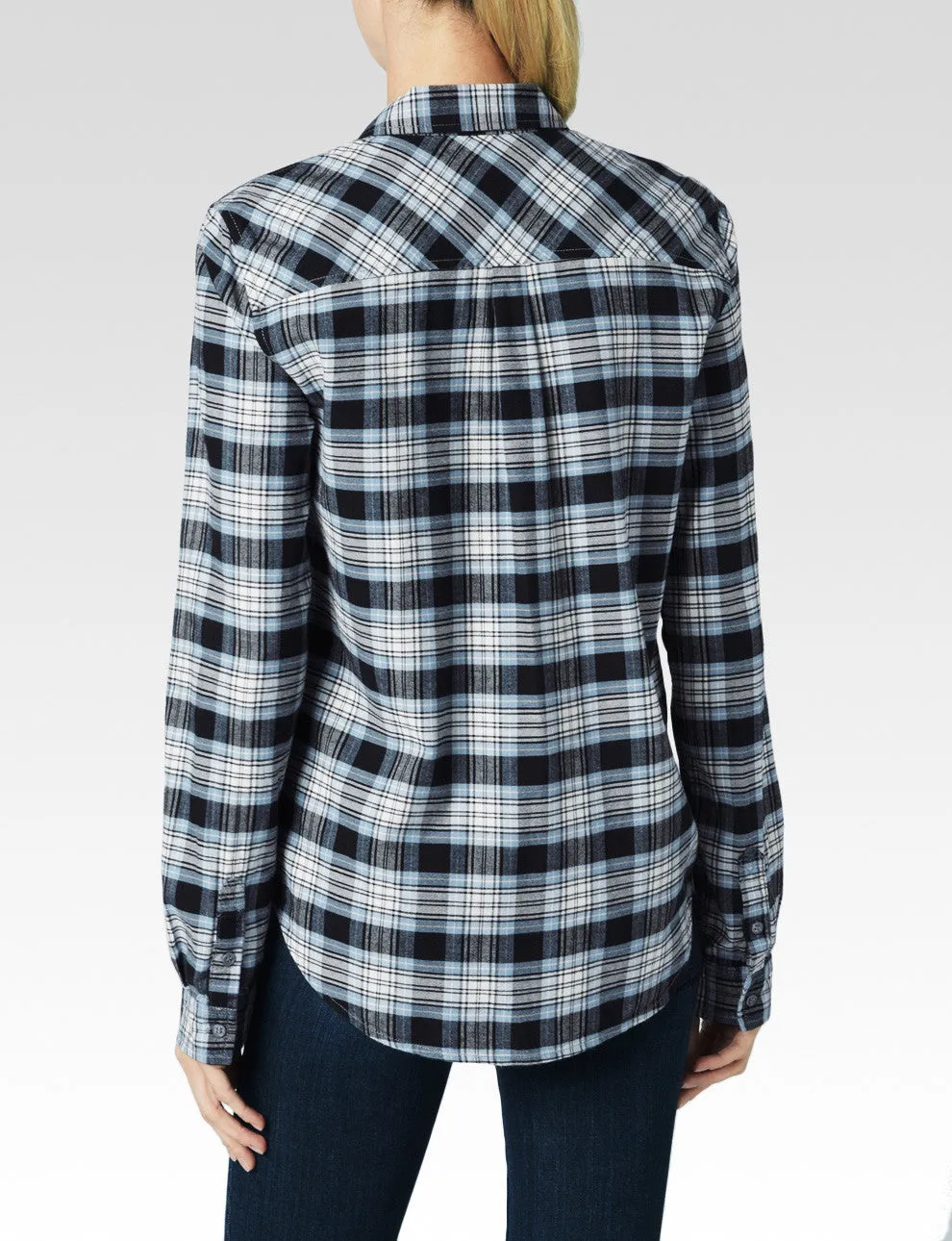 Paige Denim Mya Shirt | Misty Blue & Black Carlton Plaid | SALE