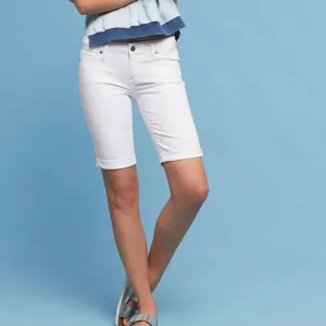 PAIGE Jax Bermuda white Shorts Rolled Cuff or Raw Hem Size 28