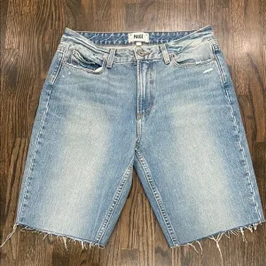 Paige Light Blue Denim Bermuda Shorts