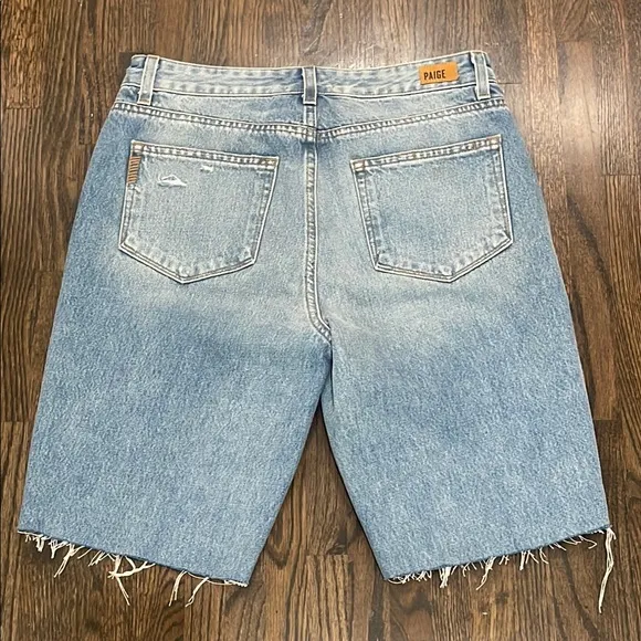 Paige Light Blue Denim Bermuda Shorts