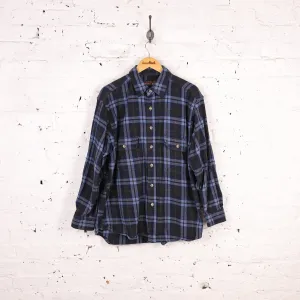 Plaid Check Flannel Shirt - Blue - XL