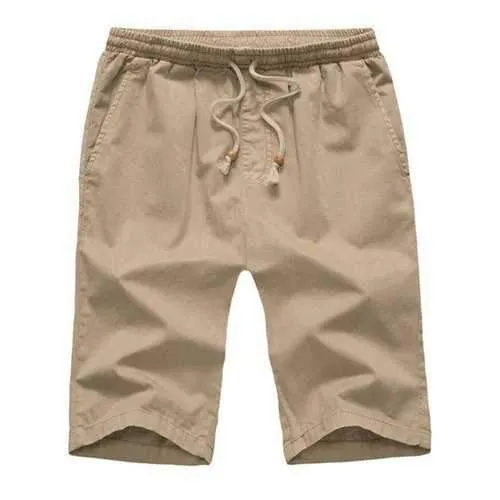 Pockets Design Drawstring Casual Shorts - Khaki 3xl