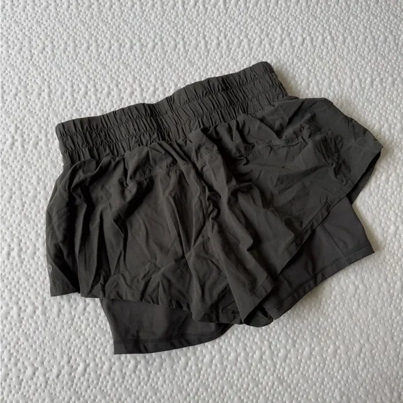 Popflex Women's High Waisted Athletic Shorts - Olive Green ✨