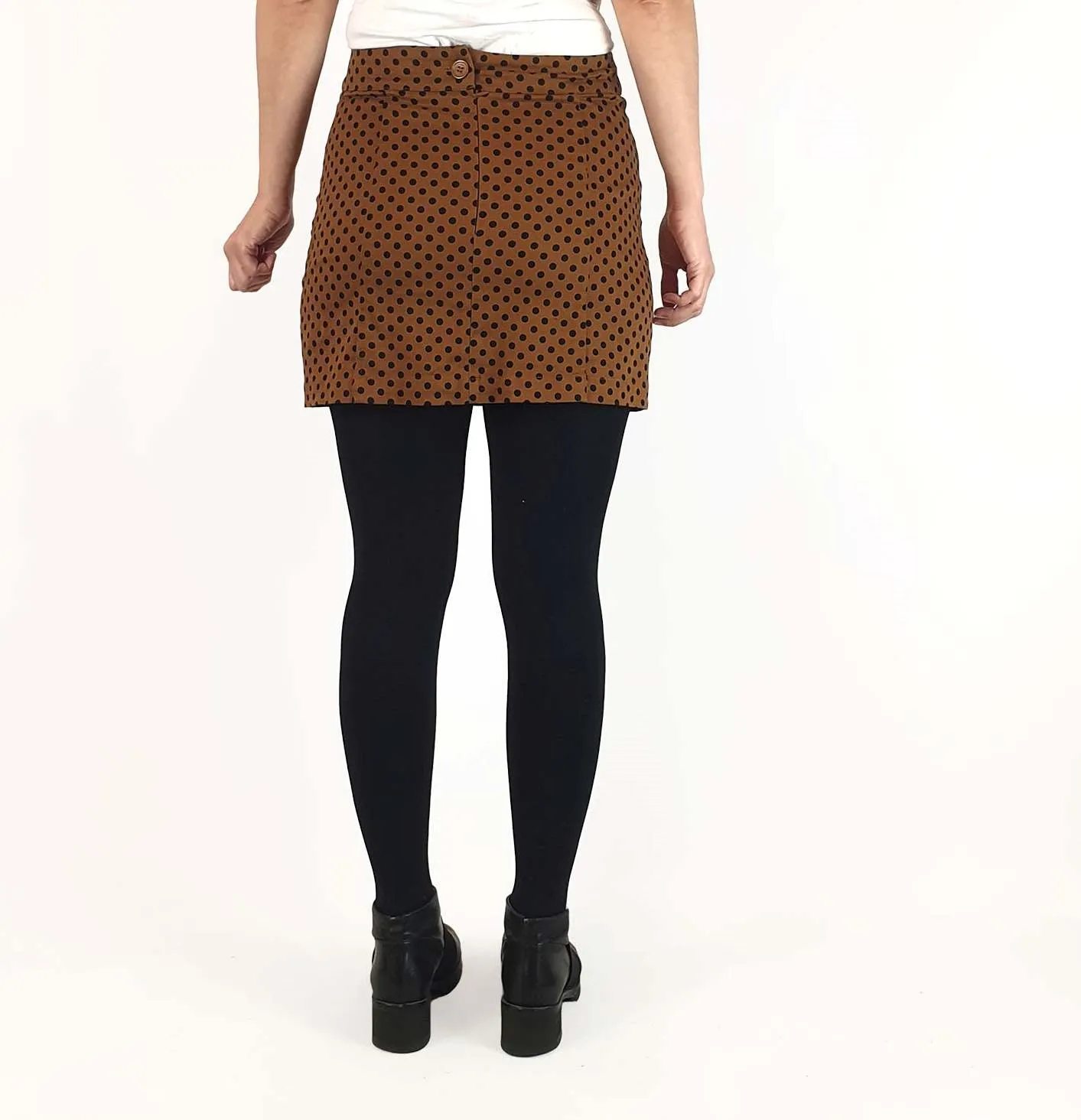 Princess Highway mustard polka dot mini skirt size 10 (best fits 8)