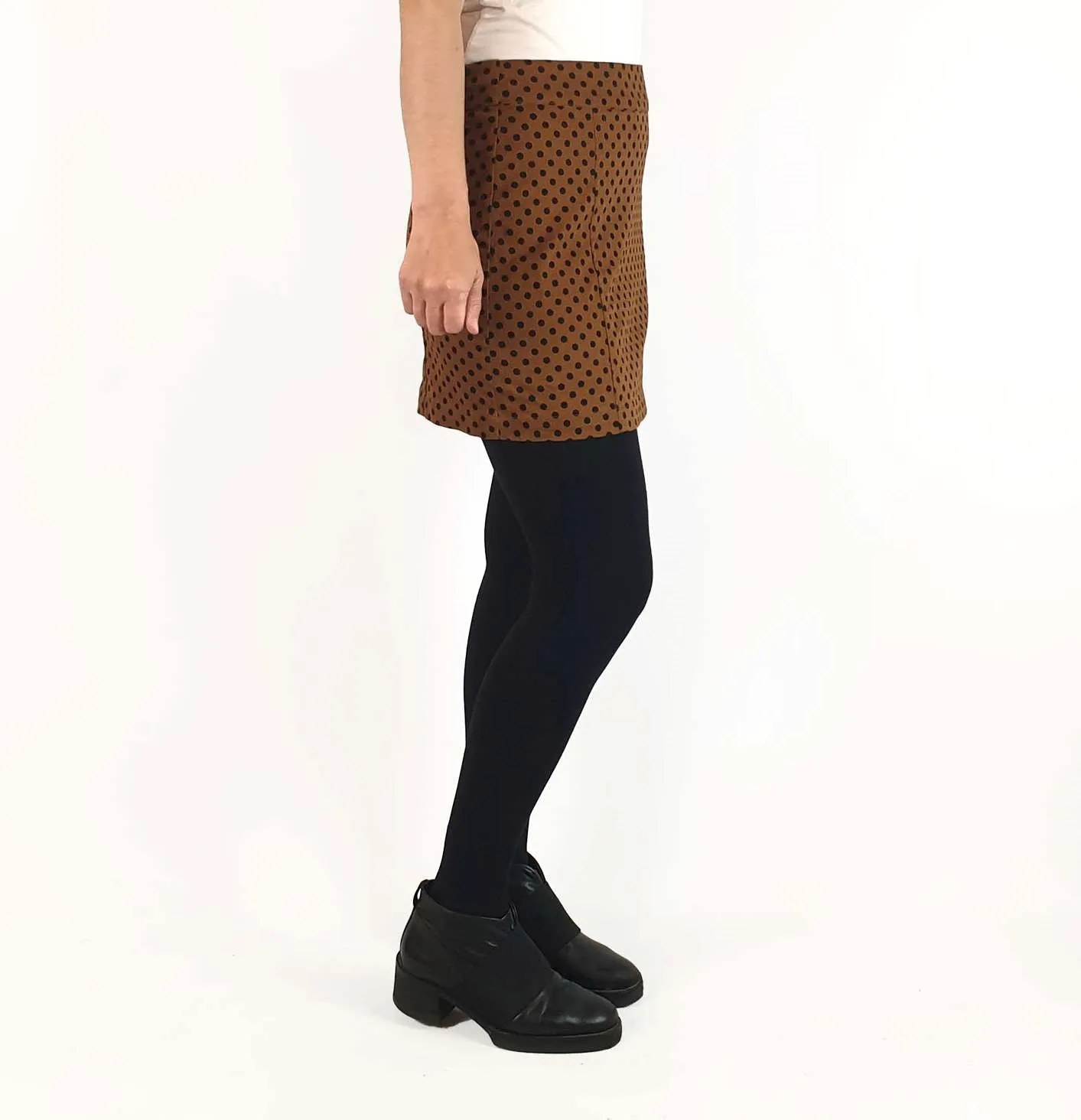 Princess Highway mustard polka dot mini skirt size 10 (best fits 8)