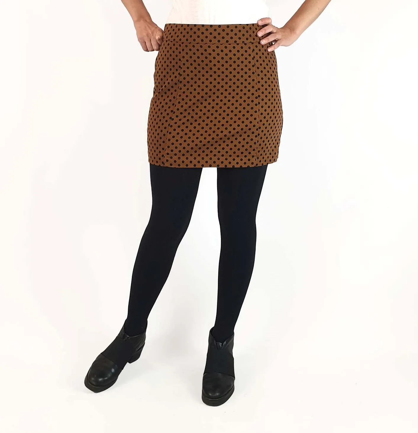 Princess Highway mustard polka dot mini skirt size 10 (best fits 8)