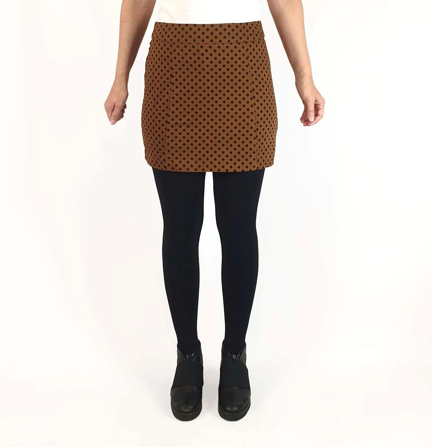 Princess Highway mustard polka dot mini skirt size 10 (best fits 8)