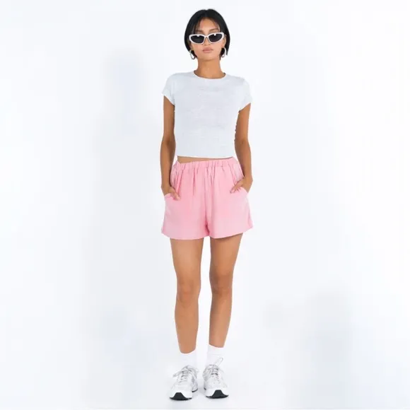 Princess Polly Mateo Shorts In Pink Size 6