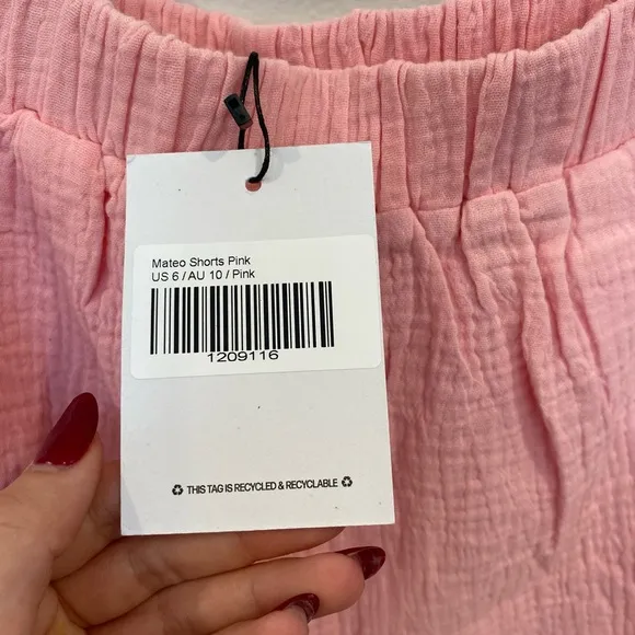 Princess Polly Mateo Shorts In Pink Size 6