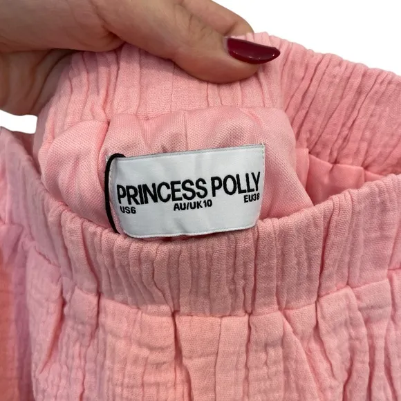 Princess Polly Mateo Shorts In Pink Size 6