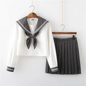 "JK GRAY DOUBLE STRIPES SAILOR" SUIT N051301