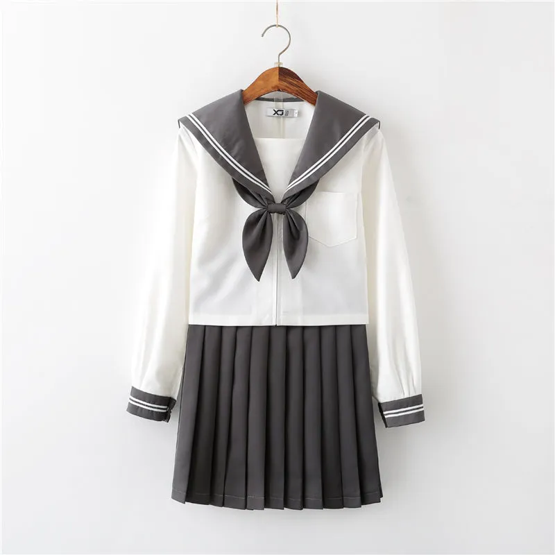 "JK GRAY DOUBLE STRIPES SAILOR" SUIT N051301