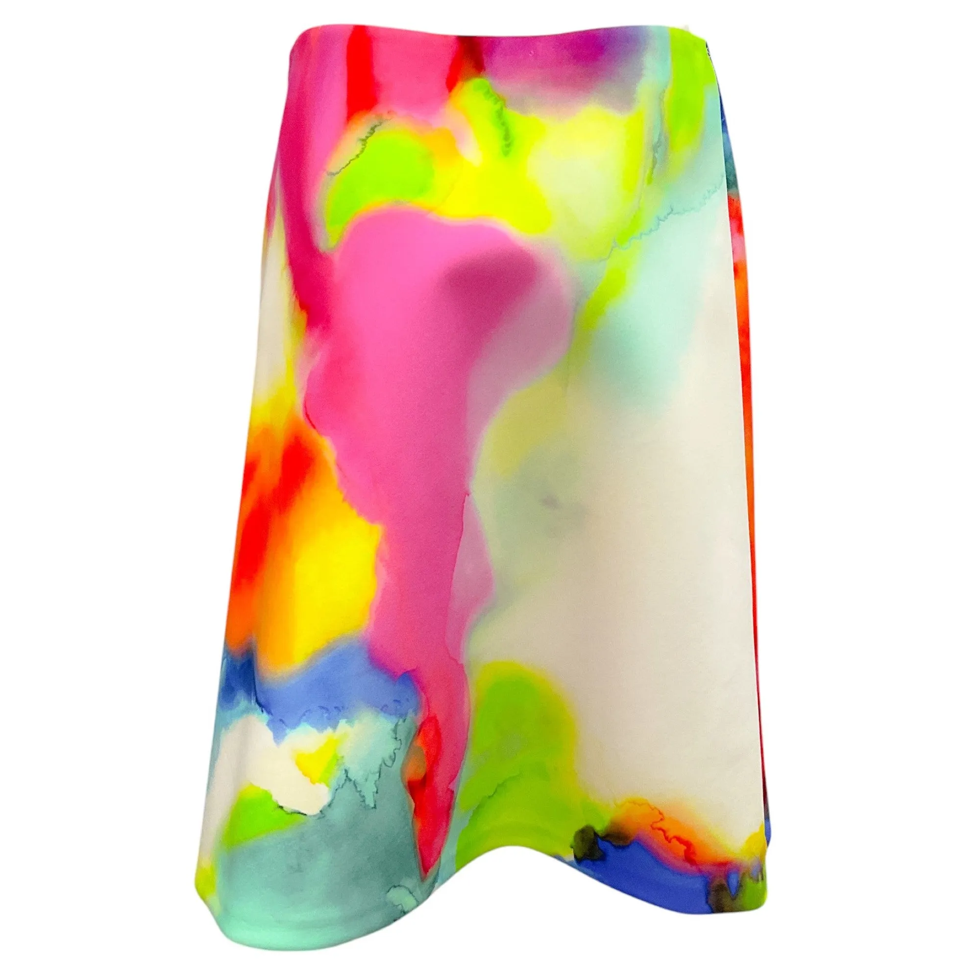 Ralph Lauren Collection White / Neon Multi Tie-Dye Watercolor Skirt