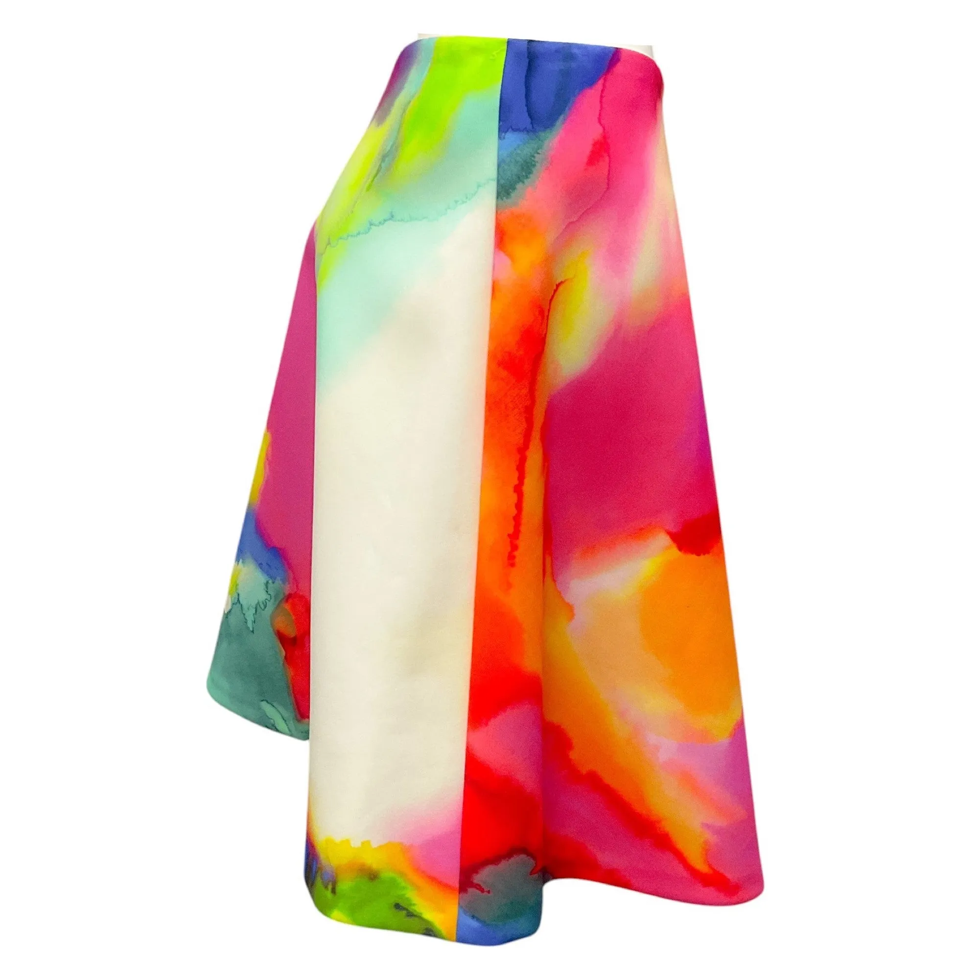 Ralph Lauren Collection White / Neon Multi Tie-Dye Watercolor Skirt